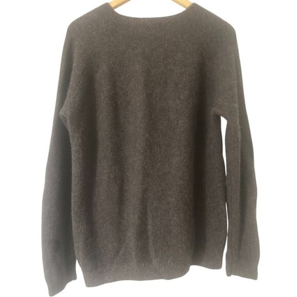 Hesperios Faro Sweater Unisex Heather Grey Brown Baby Alpaca Rice Weave Size L - Picture 3 of 8